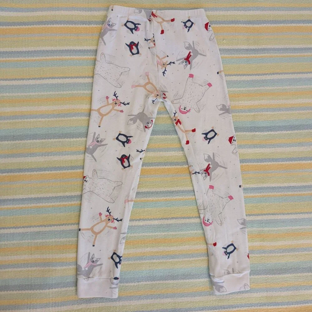 ⭐ Gymboree Winter Snow Print Knit Pajamas PJS Set Size 7